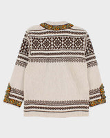 Men's Nordstrikk Cream Patterned Wool Cardigan - M