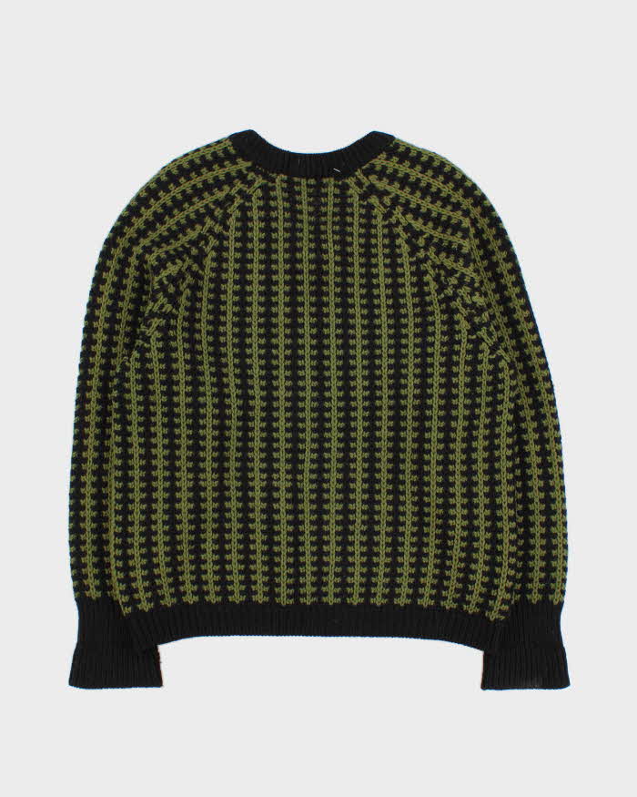 Vintage Men's Green Chunky Knit Wool Sweater - L