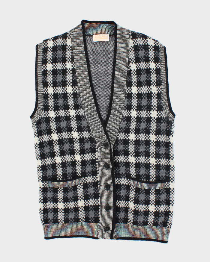 Vintage 80s Pendleton Patterned Wool Cardigan Vest - L