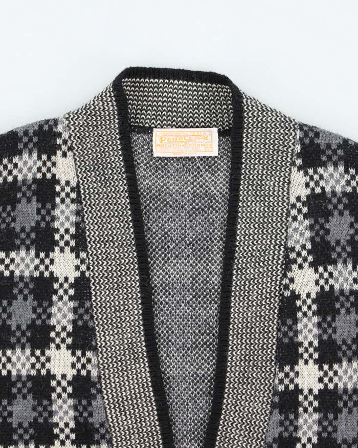 Vintage 80s Pendleton Patterned Wool Cardigan Vest - L