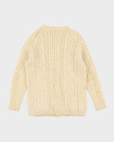 Vintage Anne McCool Handknit Wool Aran Cardigan - L
