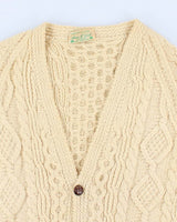Vintage Anne McCool Handknit Wool Aran Cardigan - L