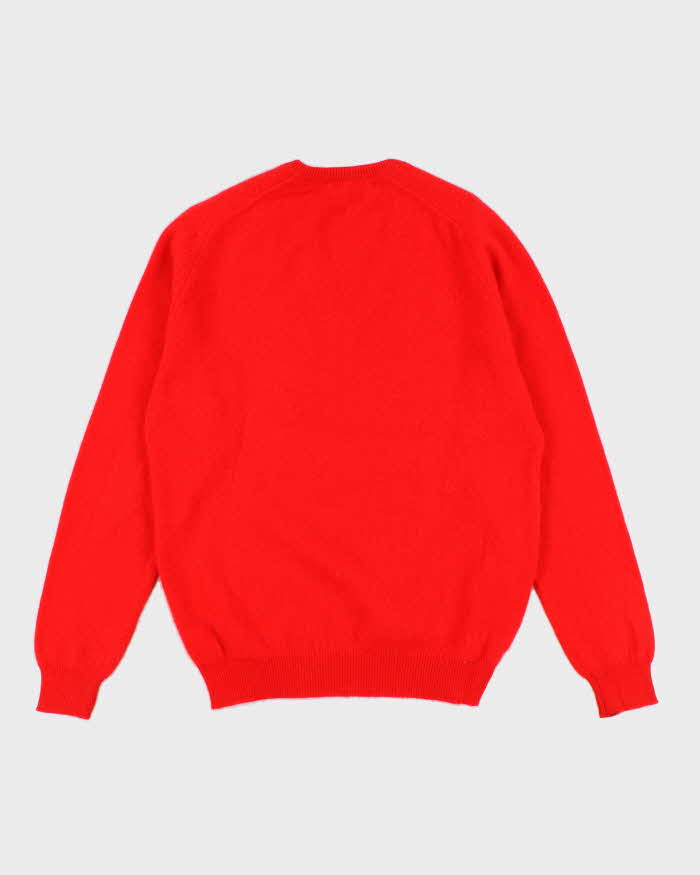 60s Vintage Men's Red Pringle Cashmere Knit Sweater - M