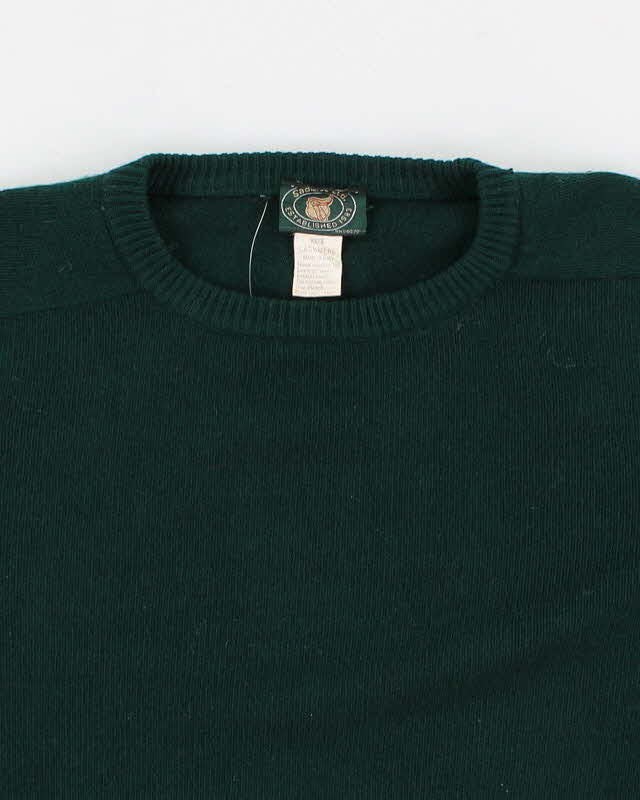 Vintage Men's Green Cashmere Sweater - L