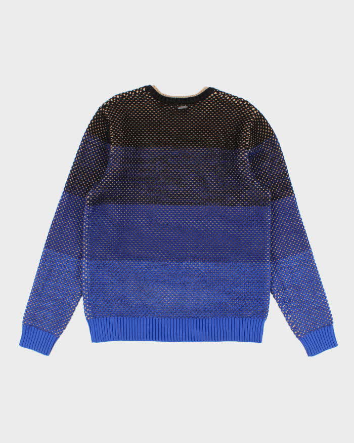 Men's Blue Guess Chunky Knit Jumper - M