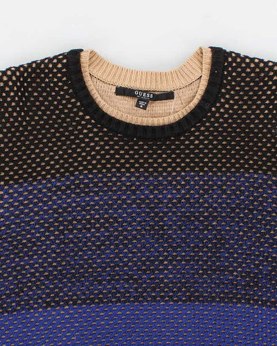 Men's Blue Guess Chunky Knit Jumper - M