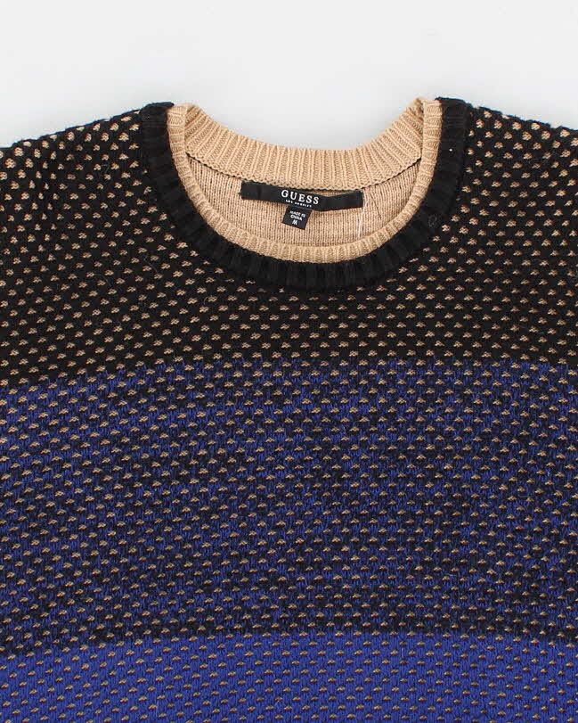 Men's Blue Guess Chunky Knit Jumper M – Rokit