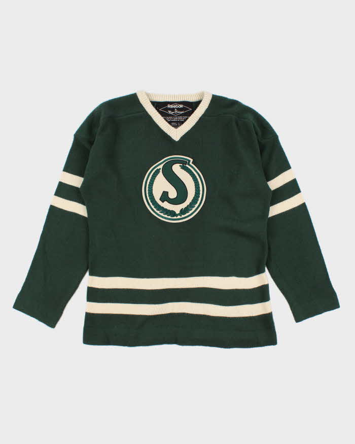 Mens Green Reebok x Saskatchewan Roughriders Knit Jersey - L