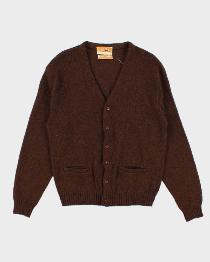 Vintage 80s Jantzen Brown Knit Cardigan - L