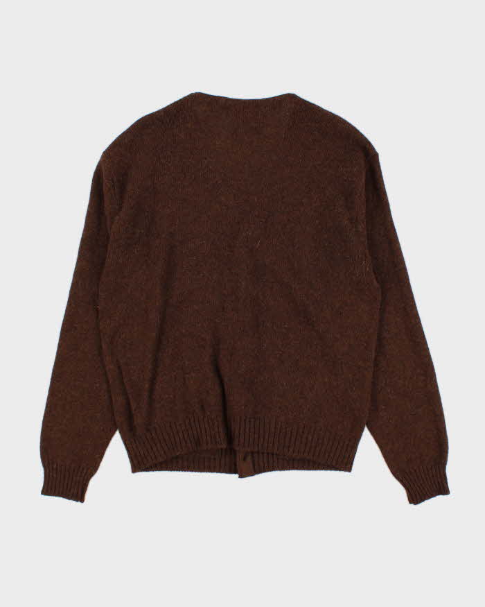 Vintage 80s Jantzen Brown Knit Cardigan - L