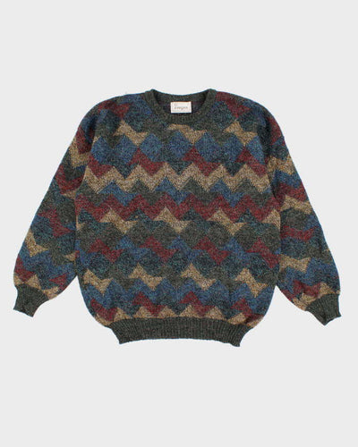 Vintage 80s/90s Wool Abstract Jumper - L