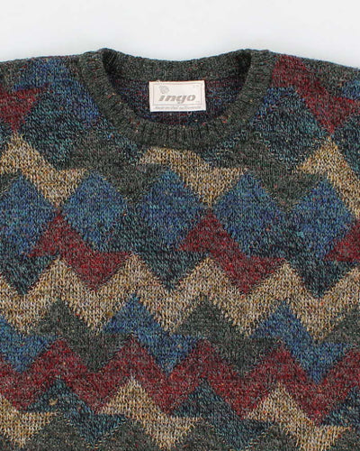 Vintage 80s/90s Wool Abstract Jumper - L