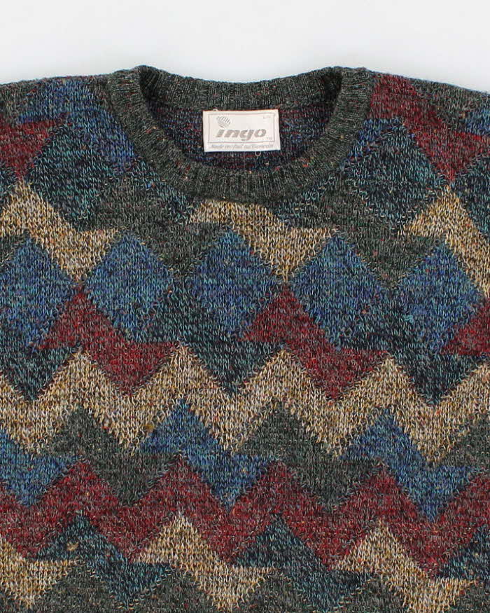 Vintage 80s/90s Wool Abstract Jumper - L