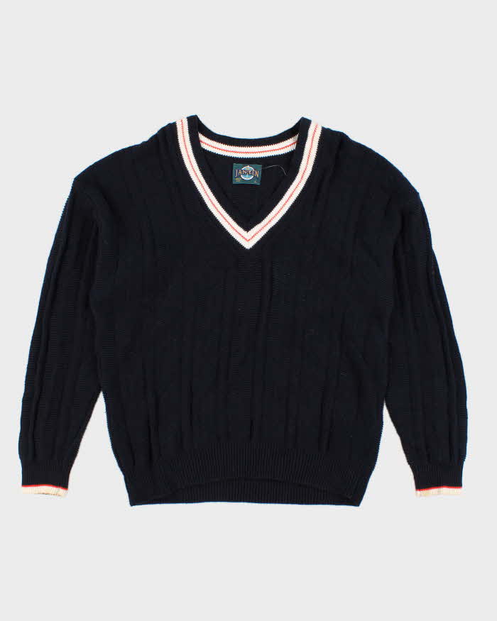 Vintage Jantzen V-Neck Navy Jumper - L