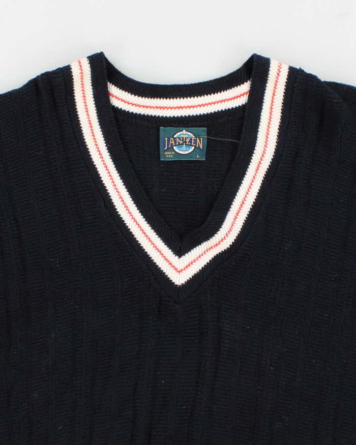Vintage Jantzen V-Neck Navy Jumper - L