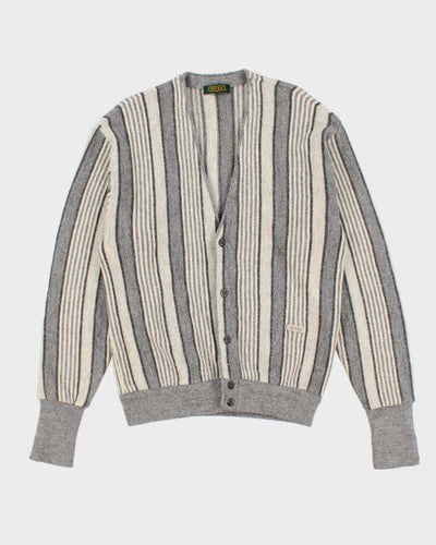 Men's Grey Astra Striped cardigan Knitwear - M
