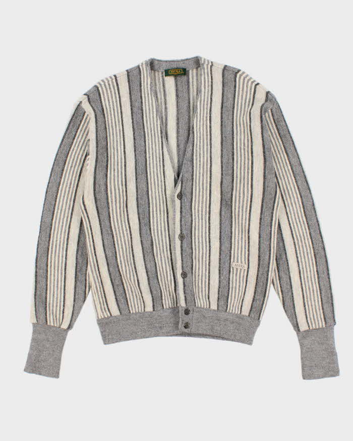 Men's Grey Astra Striped cardigan Knitwear - M