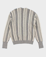Men's Grey Astra Striped cardigan Knitwear - M