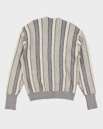 Men's Grey Astra Striped cardigan Knitwear - M