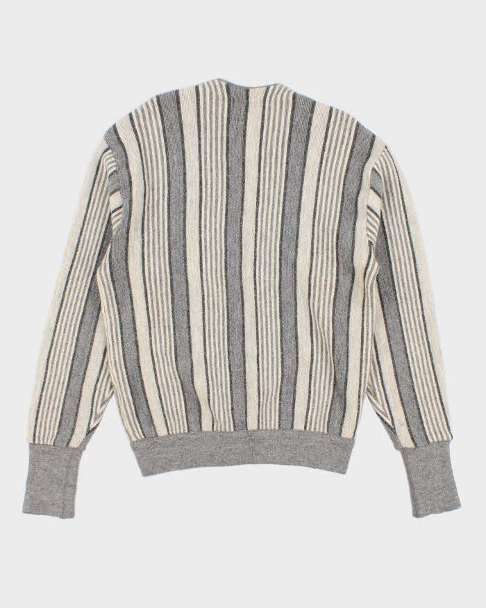 Men's Grey Astra Striped cardigan Knitwear - M