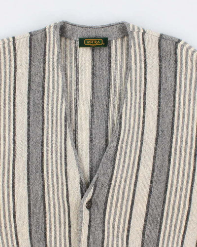 Men's Grey Astra Striped cardigan Knitwear - M