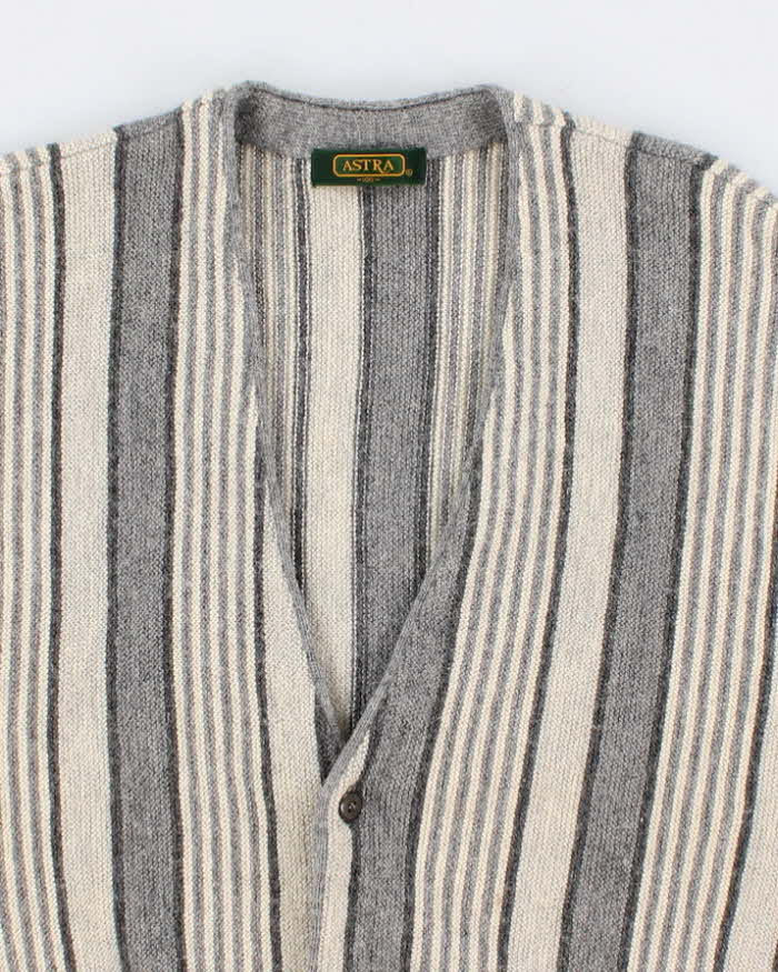 Men's Grey Astra Striped cardigan Knitwear - M