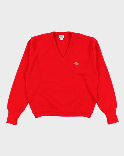 90s Vintage Men's Red Lacoste Izod Knit Jumper - L