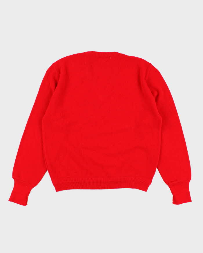 90s Vintage Men's Red Lacoste Izod Knit Jumper - L