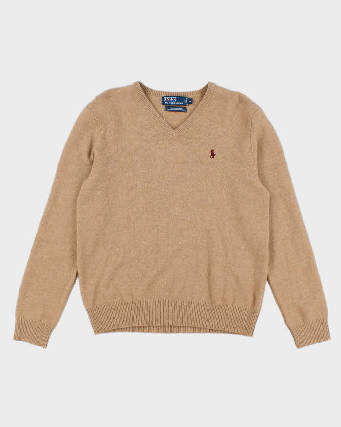 Men's Beige Ralph Lauren Knit Jumper - M