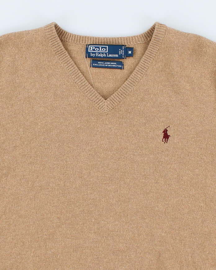Men's Beige Ralph Lauren Knit Jumper - M