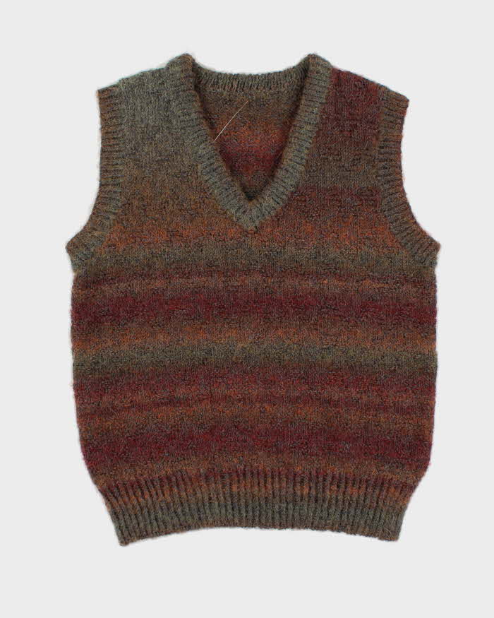 Men's Multicoloured Knit Sweater Vest - M