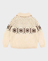 Mens Cream Wool Hand Knit Cardigan - S