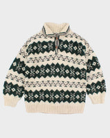 Mens Cream Hand Knit Wool Sweater - XL