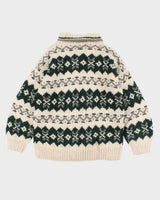 Mens Cream Hand Knit Wool Sweater - XL
