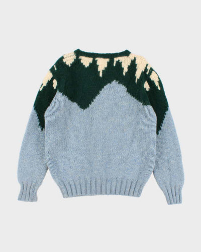 Mens Husky Print Wool Knit Sweater - L