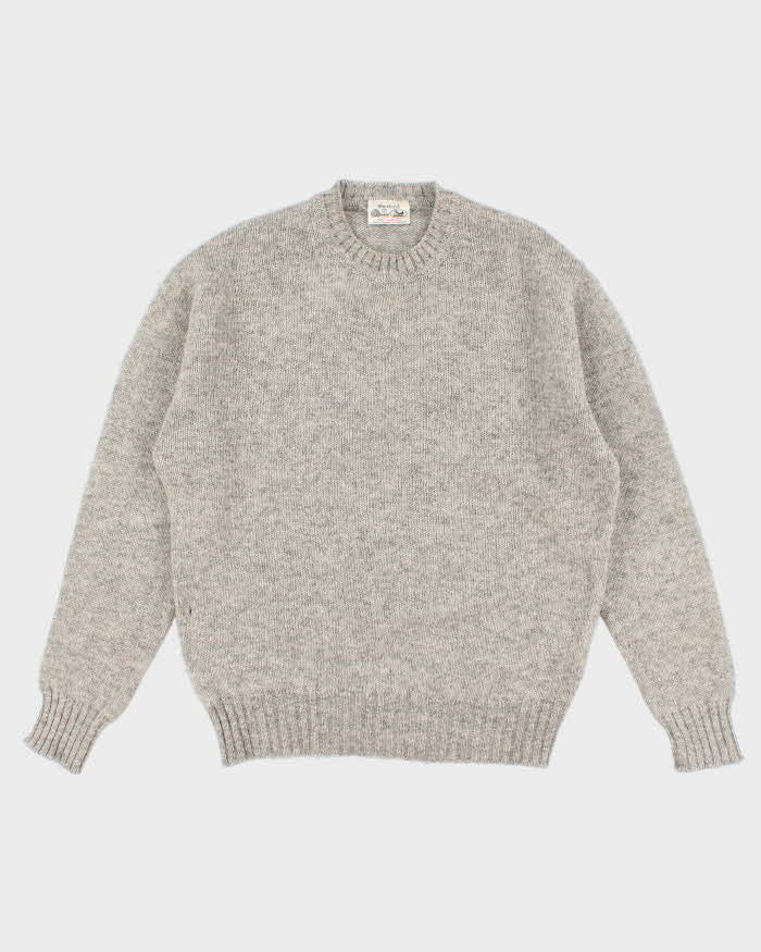Men's Grey Wool Knit Sweater - L
