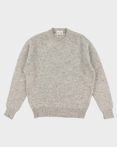 Men's Grey Wool Knit Sweater - L