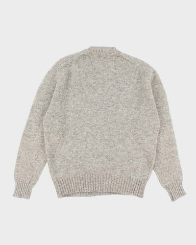 Men's Grey Wool Knit Sweater - L