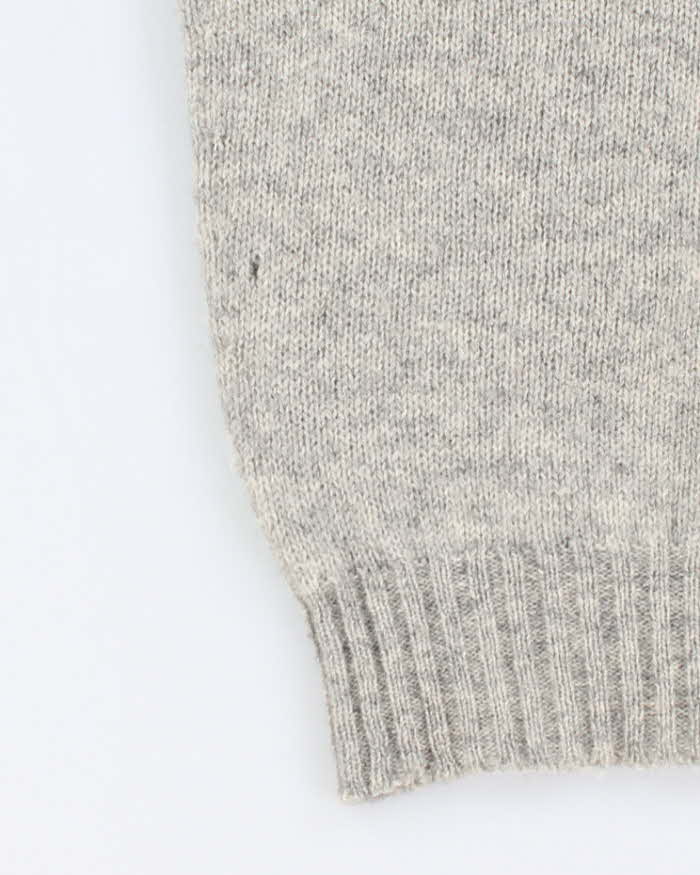 Men's Grey Wool Knit Sweater - L