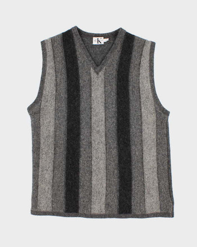 Calvin Klein Jeans Wool Blend Textured Striped Vest - L
