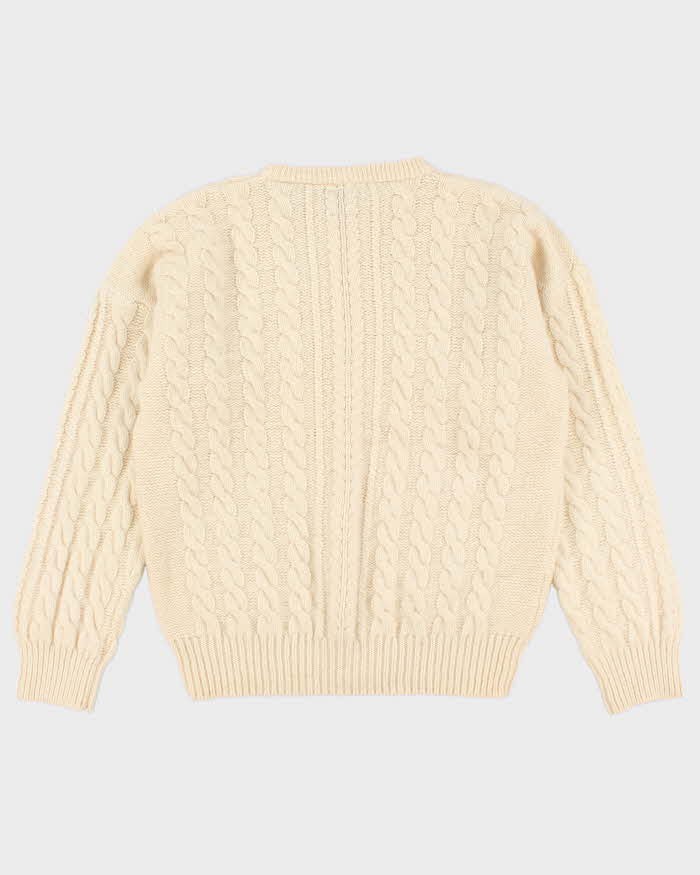 Vintage 90s TT &amp; Co Cableknit Wool Jumper - M