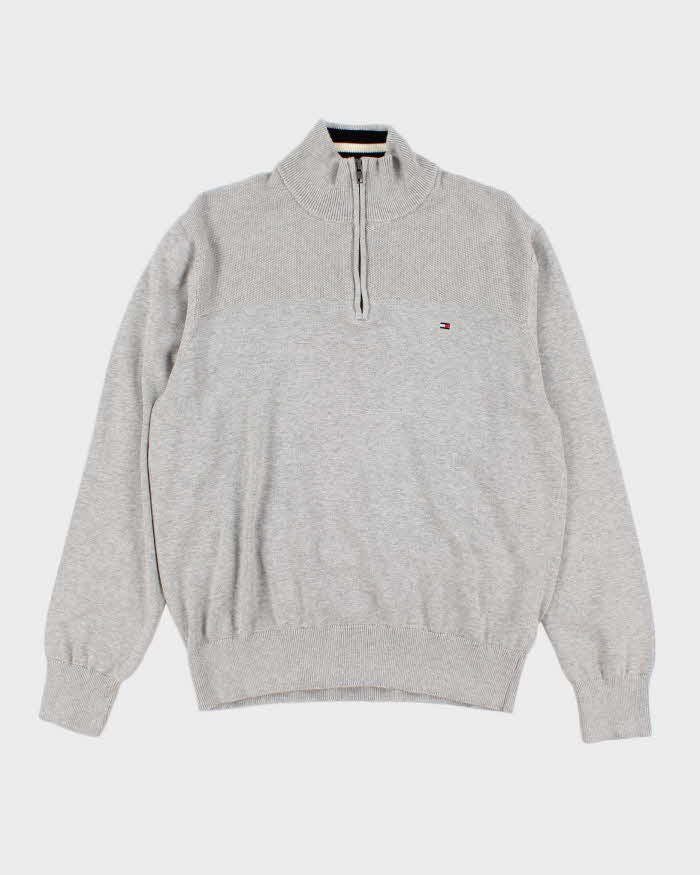 00s Tommy Hilfiger Knit Quarter Zip Jumper - L