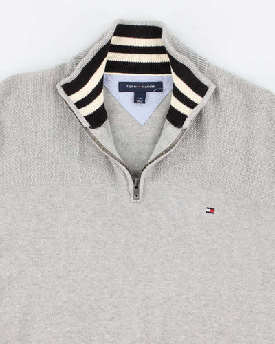 00s Tommy Hilfiger Knit Quarter Zip Jumper - L