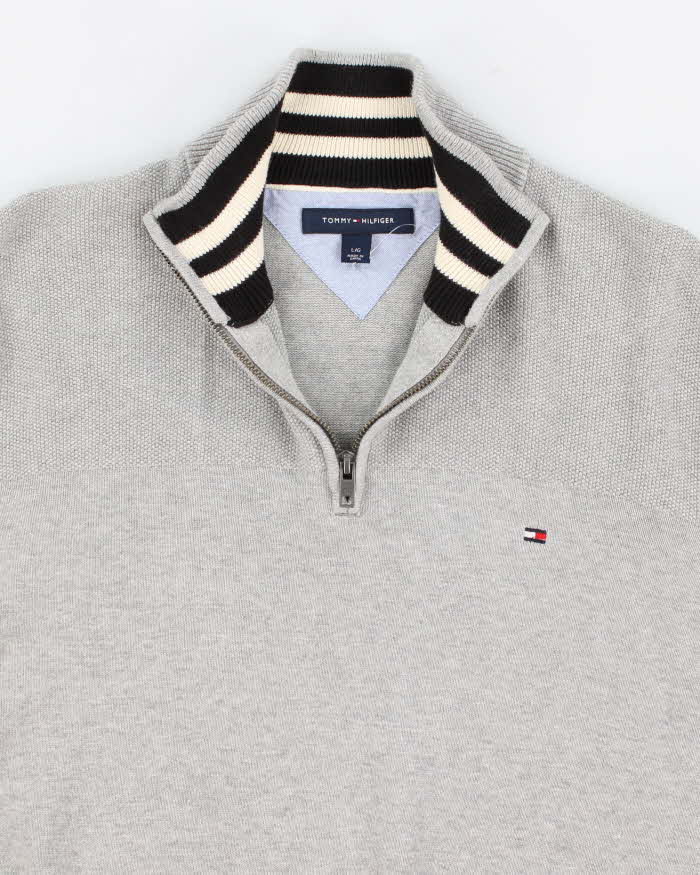 00s Tommy Hilfiger Knit Quarter Zip Jumper - L