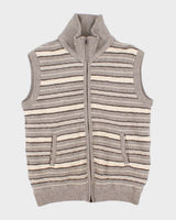 Vintage Mens Stripped Zip Up Knit Vest - M