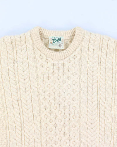 Vintagte 90s Carraig Donn Aran Wool Jumper - L