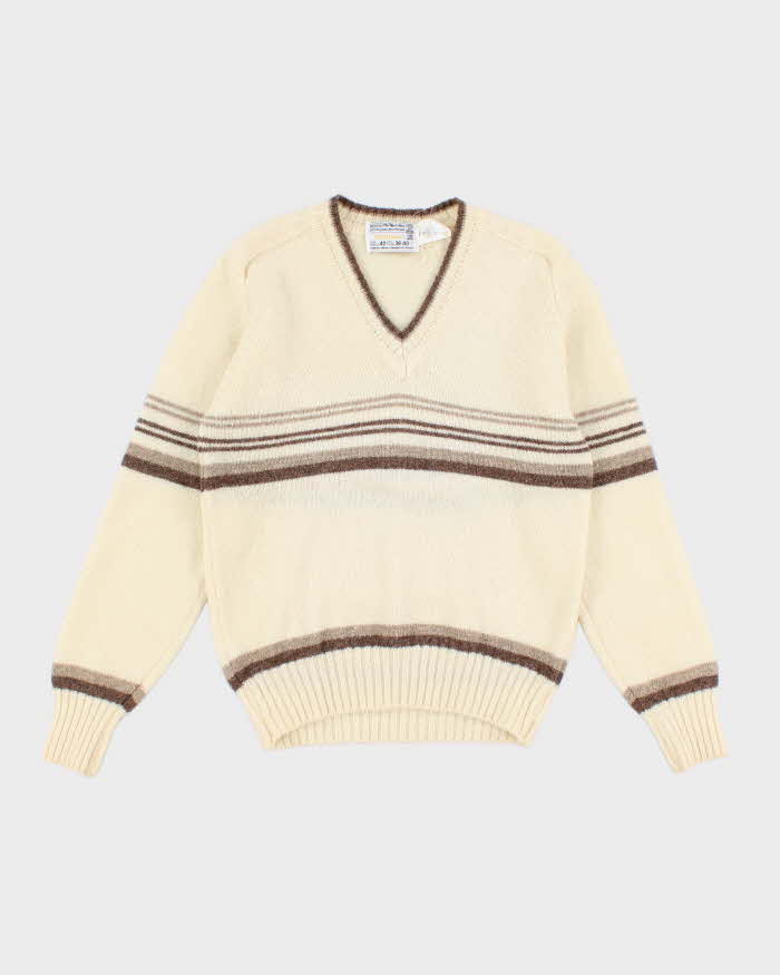 Vintage 80s Sears Shetland Wool V-Neck Jumper - S