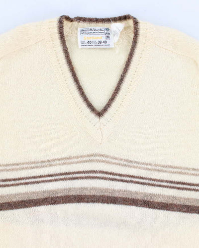 Vintage 80s Sears Shetland Wool V-Neck Jumper - S