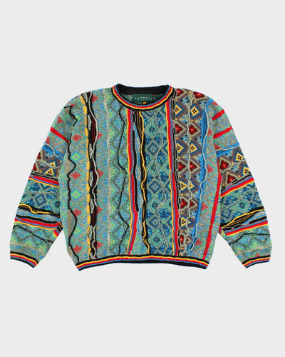 Vintage Mens Tundra  Multicoloured Funky Knit Sweater - S