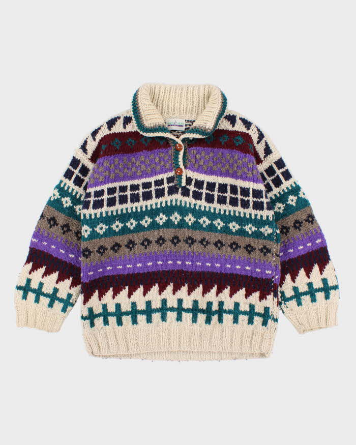 Vintage 90s Amos &amp; Andes Colourful Sweater - XL